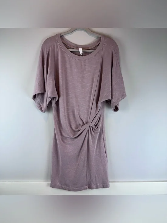 Daily Practice Anthropologie Pink Purple Casual Side-Twist Tee Dress Size Medium