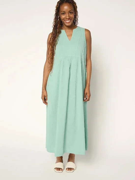 LOGO by Lori Goldstein Beach to Street Regular Cotton Gauze Dress, Sz M a692517