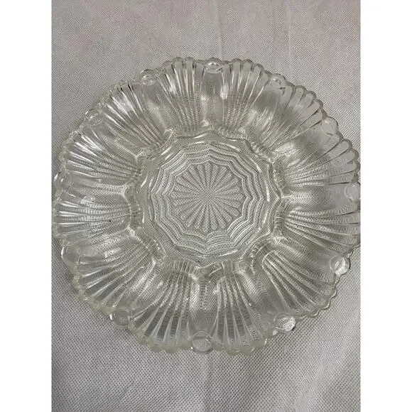 Deviled Egg Oyster Platter vintage ‎ 10x10x1
