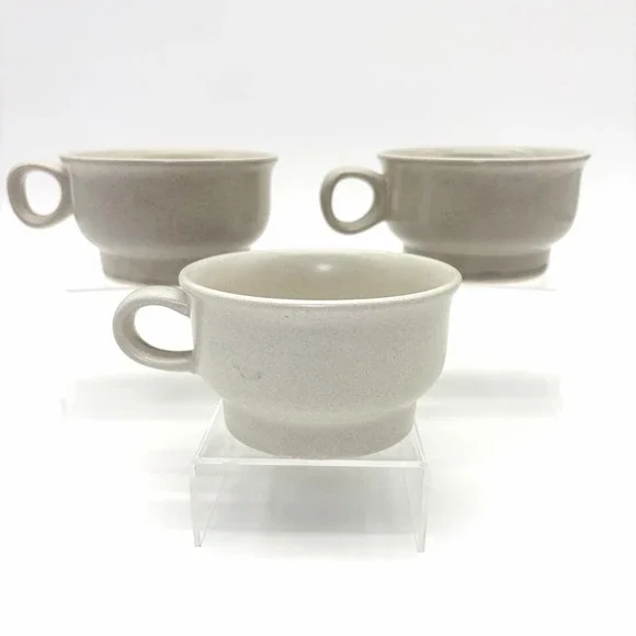 Pfaltzgraff Yorktowne Blue Floral Flat Coffee Cup/ Soup Bowl Vintage Set of 3