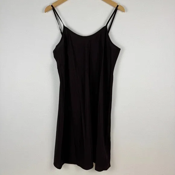 Nanette Lepore Brown Spaghetti Strap A-Line Knee‎ Length Slip Dress Women 10