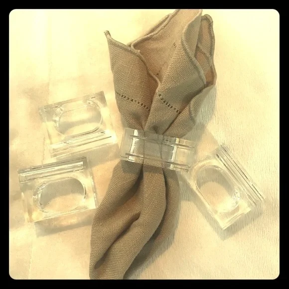 Four Square Clear Acrylic Napkin Holders