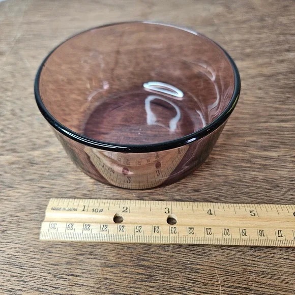 Pyrex 7200 Cranberry Glass‎ 2 Cup 500mL Round Storage Prep Bowl USA Made Vtg