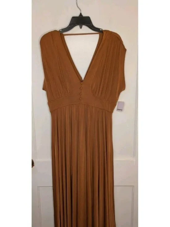 NWT Sz M Anthropologie Sleeveless V-Neck A-Line Midi Dress