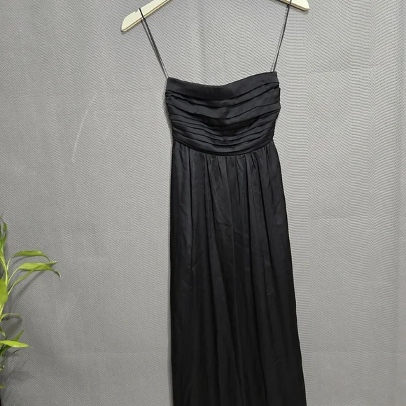 Abercrombie & Fitch Black Ruched Midi Sundress