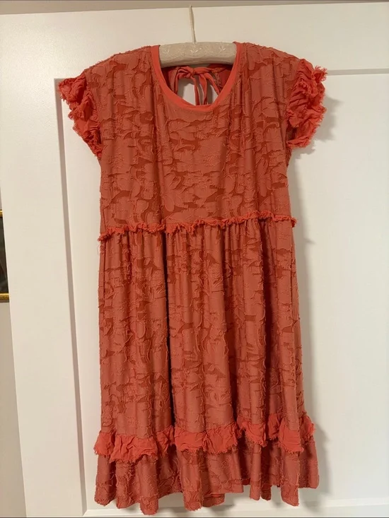 ANTHROPOLOGIE RUFFLE KNIT MINI DRESS