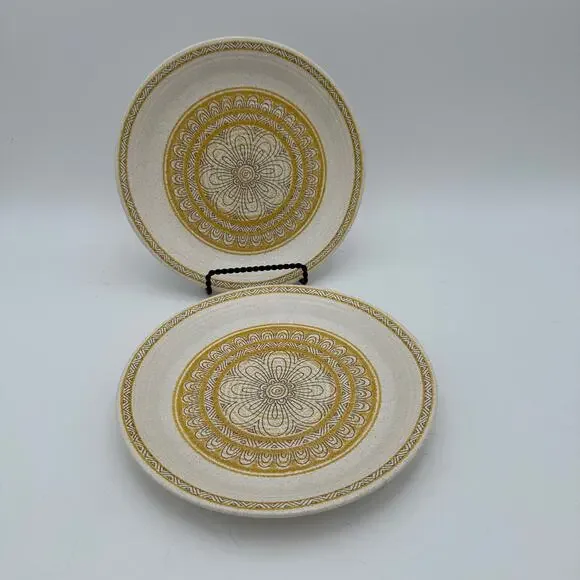 Vintage Salad Plates by Franciscan in Hacienda Gold Pattern Set of 2