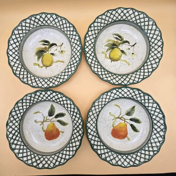 Raymond Waites Cornucopia Pasta Bowls Certified International Set of 4 Fruit