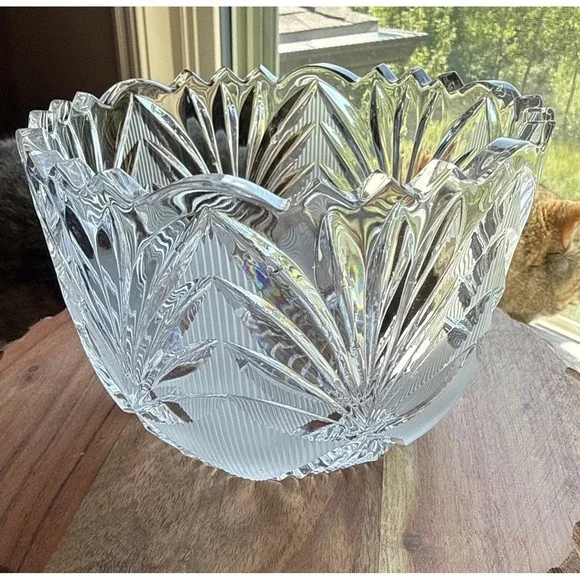 Vintage Hand Cut Lead Crystal Candy Trinket Dish