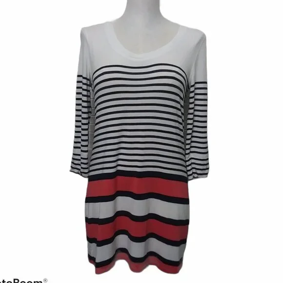 Soma Dress Loungewear Womens Small Luxuriously Soft‎ Stripe Long Sleeve Lounge