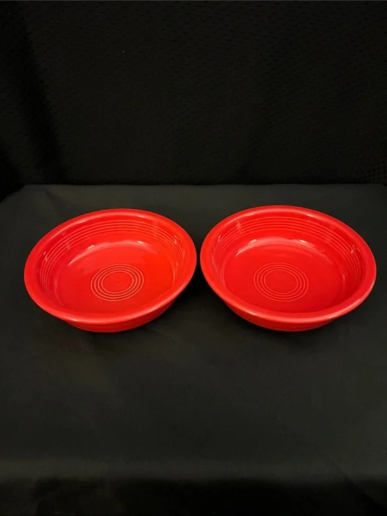 Fiesta Bright Red Ceramic Cereal Bowls - Set of 2
