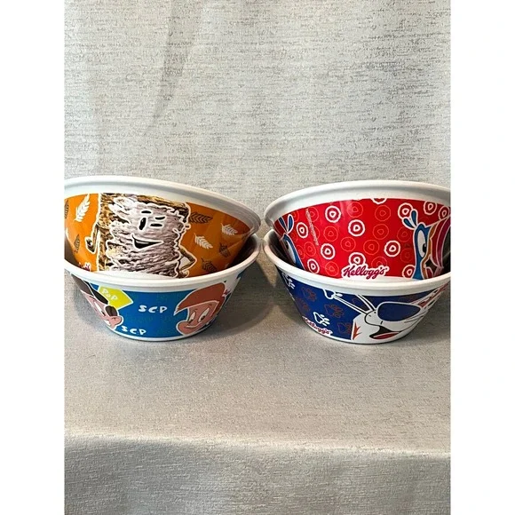 Kellogg's Cereal Bowls Set of 4 Tony Tiger Toucan Sam Snap Crackle Pop Mascot