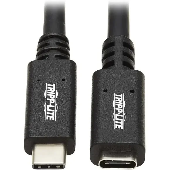 Tripp Lite USB-C Extension Cable (M/F), USB 3.2 Gen 2, Thunderbolt 3, Black