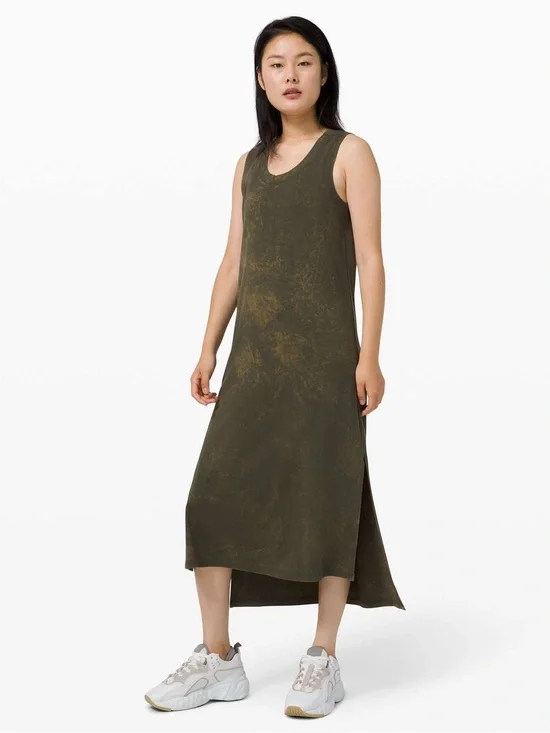 Lululemon - All Yours Tank Maxi Dress *Wash - Cloudy Wash Dark Olive - Size 6-8*