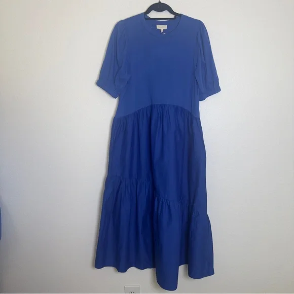 MELLODAY Blue Tiered Maxi Dress‎ NWT Size M