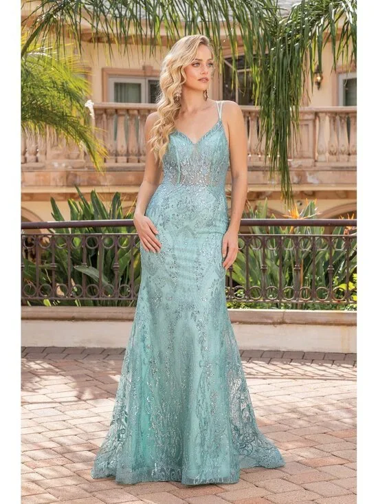 NEW SAGE Evening Gown Floor Length Formal Elegant Stunning 4336