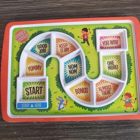 Fred‎ Melamine Dinner Winner Kids Divided Game Plate Fussy Eaters