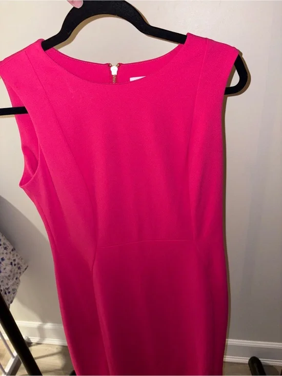 Calvin Klein Sleeveless Midi Sheath Dress - Fuchsia Sz 8
