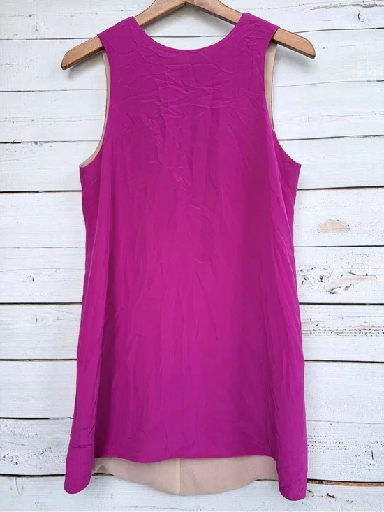Naven Pink & Blush Textured Dress with Magenta Trim