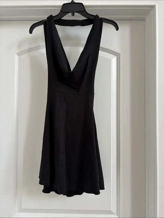 WeWoreWhat Black Backless Cowl Dress NWT