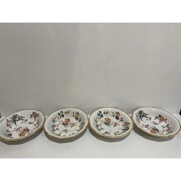 Wedgwood DEVON ROSE Set Of 4 Fruit/Dessert (Sauce) Bowls 6” England