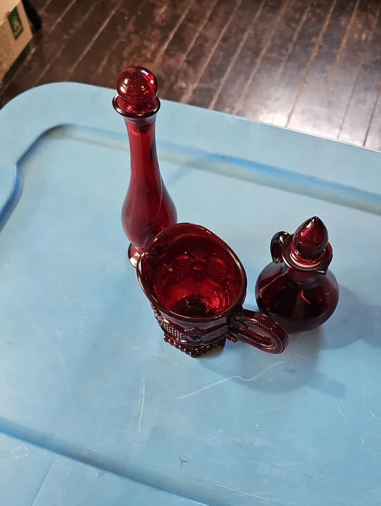Avon Cape Cod Collection, Creamer, Cruet And A Decanter