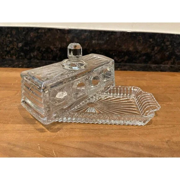 Vintage Federal Glass “Windsor” Covered Butter Dish Vintage