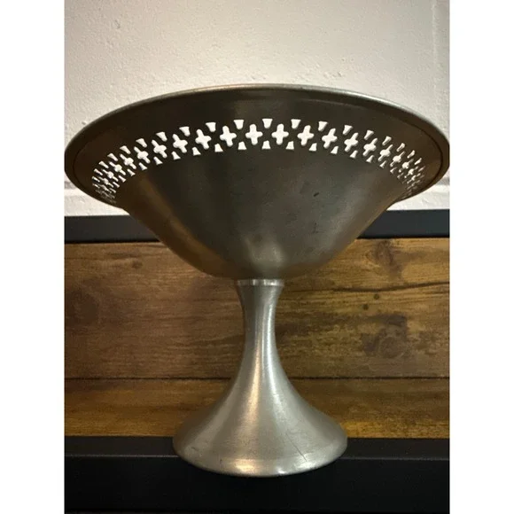 Pewter by Poole / Reticulated Candy Dish / 2199