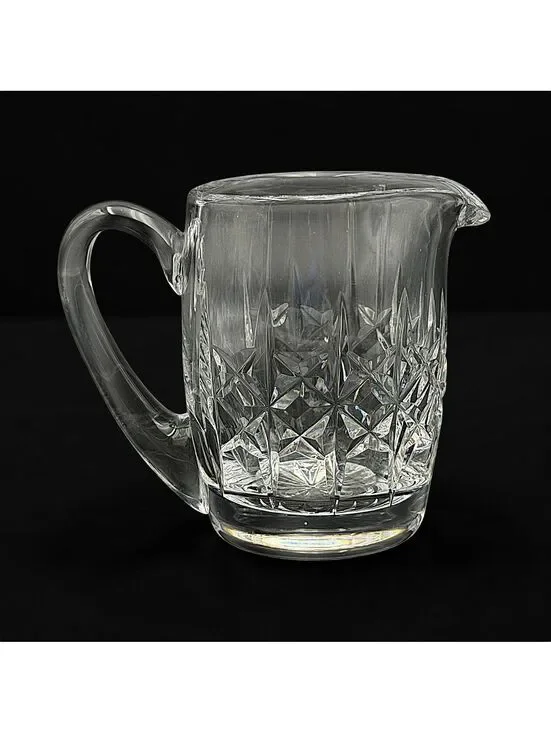 Vtg Waterford Crystal Creamer Signed Irish Cut Crystal Cream Pitcher Cream Jug