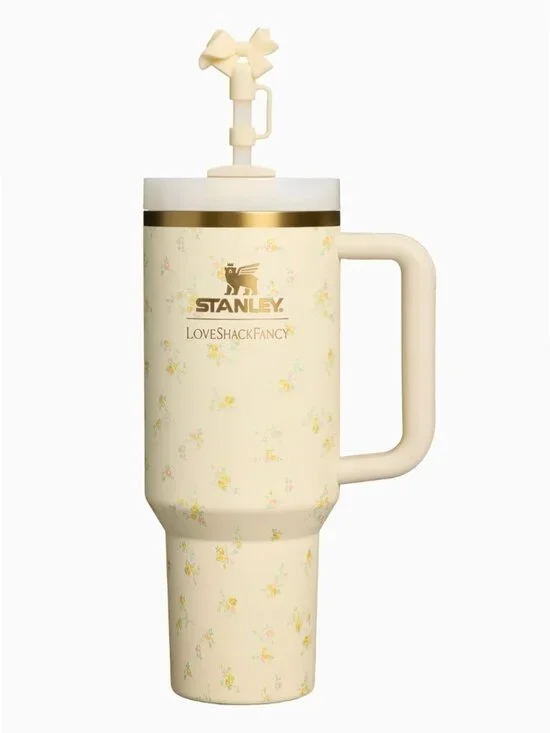 LoveShackFancy x Stanley 1913 NEW Quencher Flowstate Tumbler in Lemon Haze