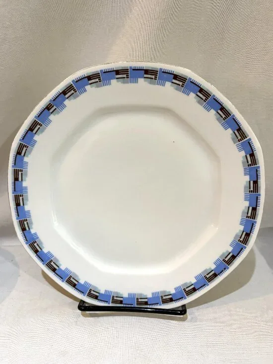 VTG Epiag D. F. Porcelain Octagonal 9 inch Dinner Plate Made in Czechoslovakia