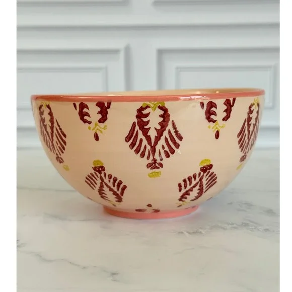 Hand Painted by Anthropologie Pink and Red Block Print 6