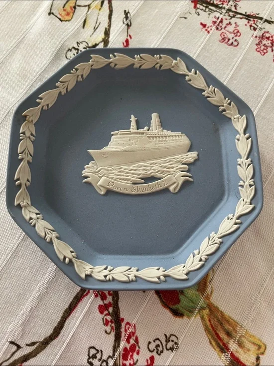 Wedgwood Pale Blue Octagonal Jasperware Plate