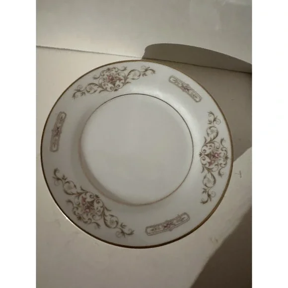 VTG Rose China Japan Bread Dessert Plate Kathy #3802 Pink Rose Set Of 4