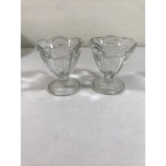 anchor hocking Clear Glass Ice Cream Cups Berry‎ Bowls
