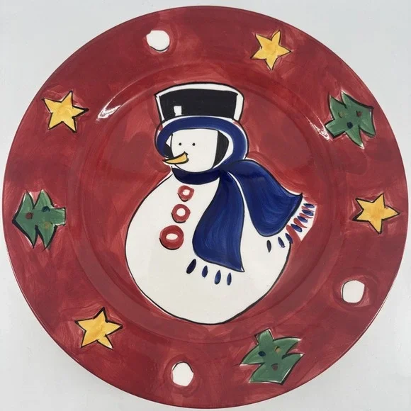Snowman Cookie Serving Plate 12.5