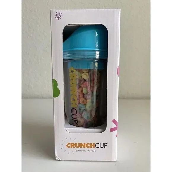 The CrunchCup Never Soggy Portable Cereal & Milk for Cereal on‎ the Go Blue NEW