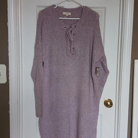Entro Lilac Knit Sweater Dress Size Large