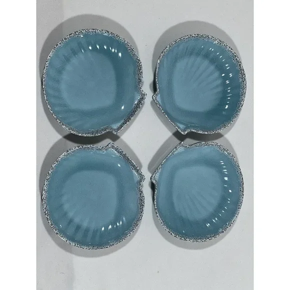 Tag Living Acrylic Seashell Plates Set 4 Coastal Beach Dessert Appetizer‎ Decor
