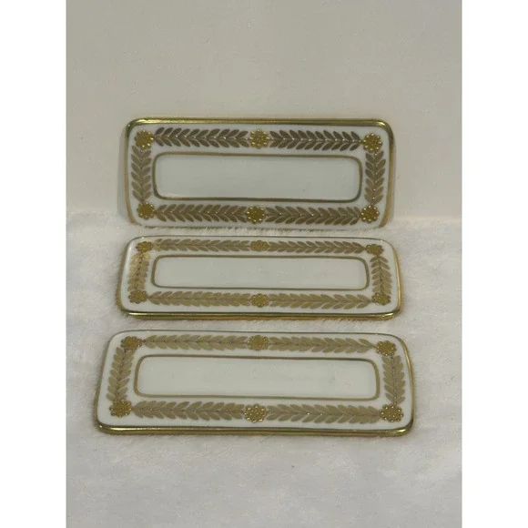 antique‎ vintage dresden porcelain Name Plates Lot Of 3