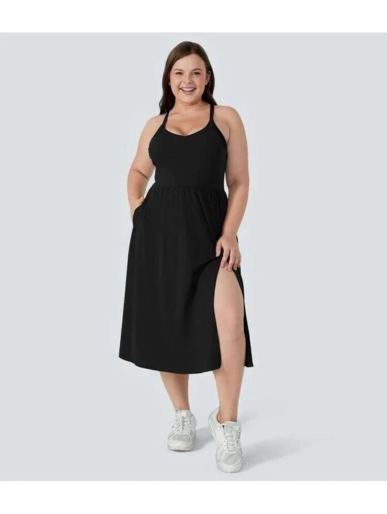 Halara Everyday Plus Size 2X Midi Chill Dress-La Land Softly Zero Airy Travel