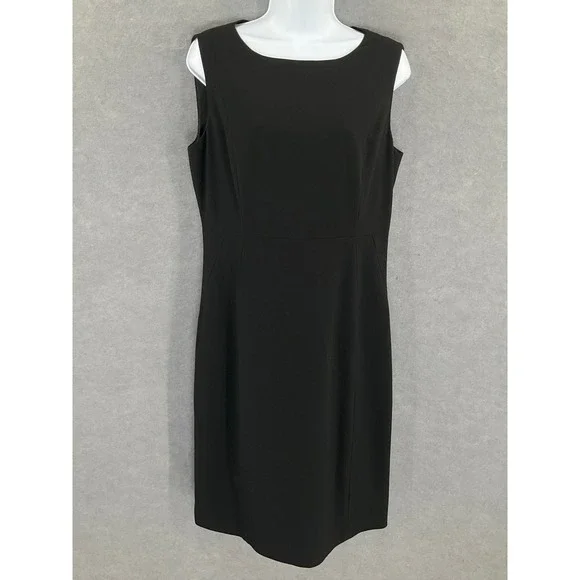 Tahari Dress Womens Sz 10 Black Sleeveless Sheath Dress Career Formal‎ Capsule