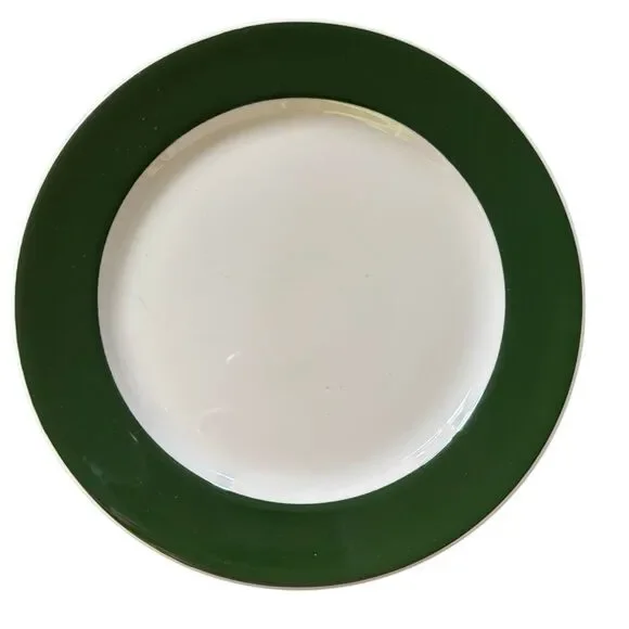Vintage Jackson China Green Band Restaurant Ware Luncheon Plate, 9 3/8” PA”