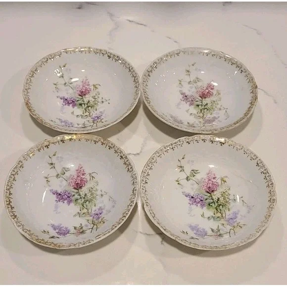 Carl Tielsch (C.T.) Altwasser porcelain dessert bowl Set Of‎ 4