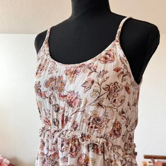 Maurices‎ fairy Floral babydoll asymmetric dress women sz s cottagecore