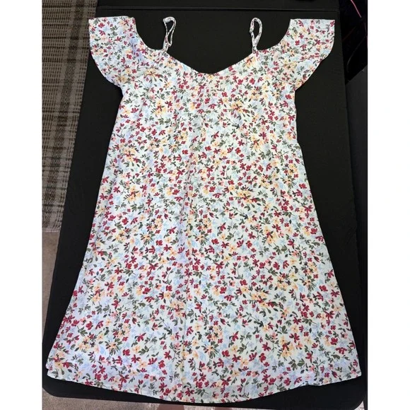 Abercrombie & Fitch Dress Small Floral Cold Shoulder Mini Boho Sun Cottagecore
