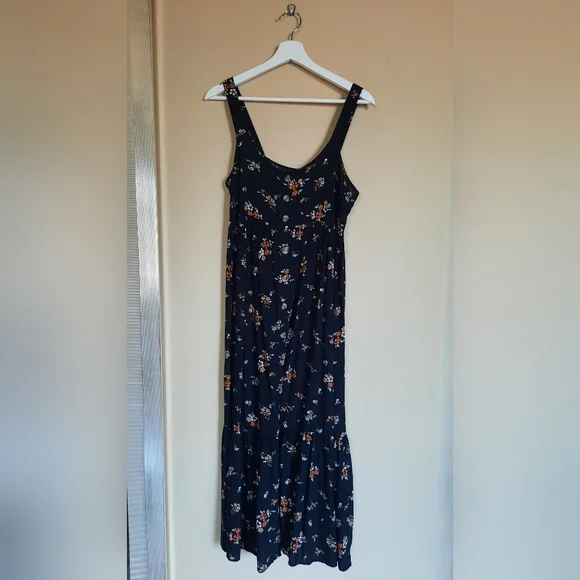 So Tiered Floral Peasant Sundress Pinafore Boho Bohemian