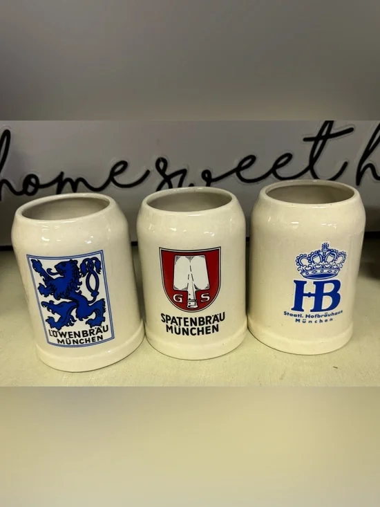 3‎ Authentic Ceramic Beer Steins