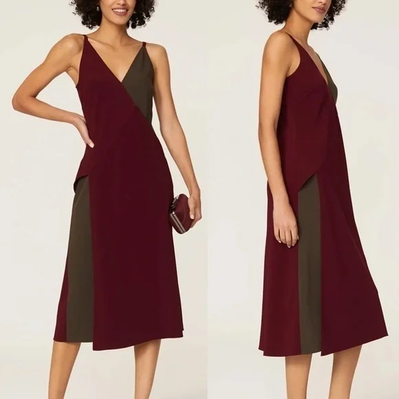 Tome NWOT Collective Two Color Asymmetrical Sleeveless Midi Dress M (8)