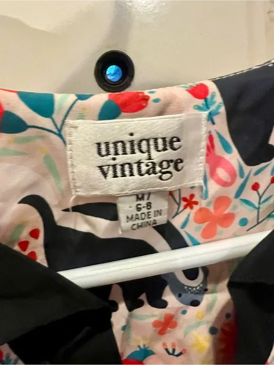 Unique Vintage Multicolor Floral Skunk Dress - Pink, Teal, Black